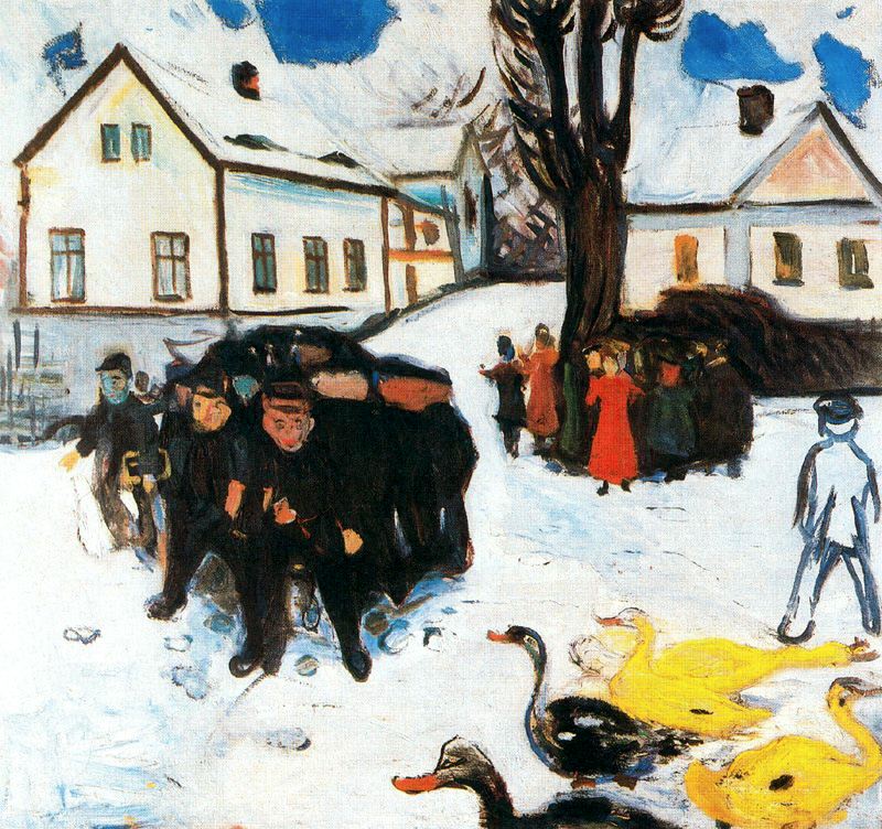 The Village Street, 1905-1906 - Edvard Munch Painting